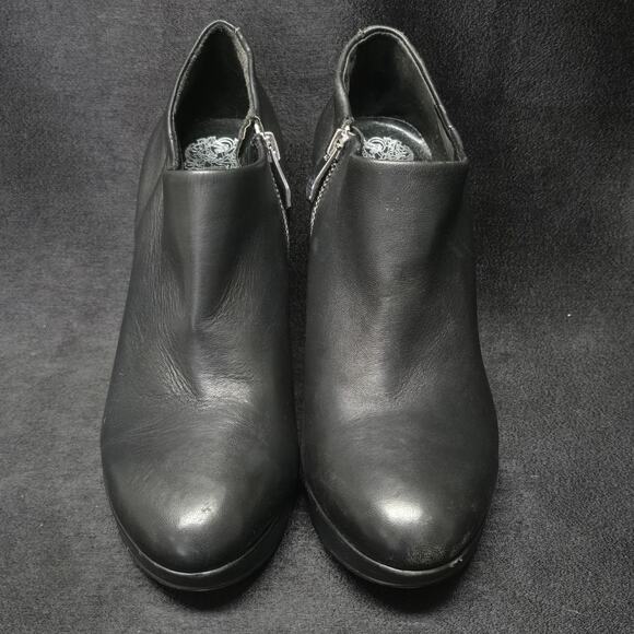 Vince Camuto Black Leather Elvin Platform Ankle Booties High Heel - Picture 2 of 10